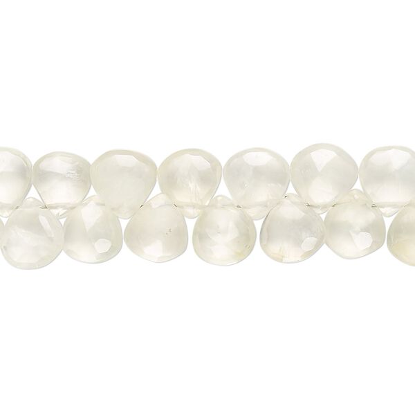 Prehnite 1pkg1, hand-cut top-drilled faceted teardrop bead natural 7.5 inch 7x6mm-8x8mm image number 0