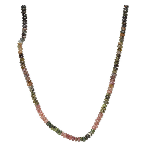 Multi-tourmaline 1pkg1, hand-cut faceted rondelle bead natural 13 inch 5x3mm-6x5mm image number 0