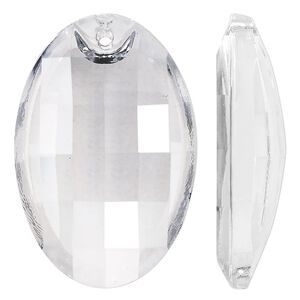 Suncatcher 1pk clear, Asfour Crystal 50x34mm top-drilled faceted oval