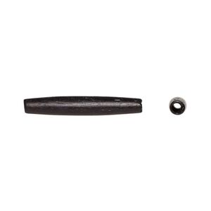 Bead, domestic water buffalo bone (dyed), black, 24x3mm-26x5mm hand-cut hairpipe, Mohs hardness 2-1/2. Sold per pkg of 20.