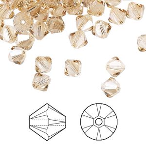 Bead 360pk crystal golden shadow, Swarovski® 6mm XILION bicone 5328