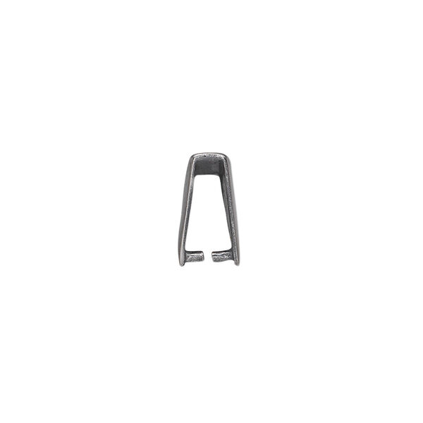 Bail, ice-pick, antiqued sterling silver, 12x11x11mm single-sided triangle, 9mm grip length. Sold individually. image number 1
