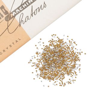 Chaton 1440pk crystal foil back, vintage Preciosa Czech crystal rhinestone round PP4