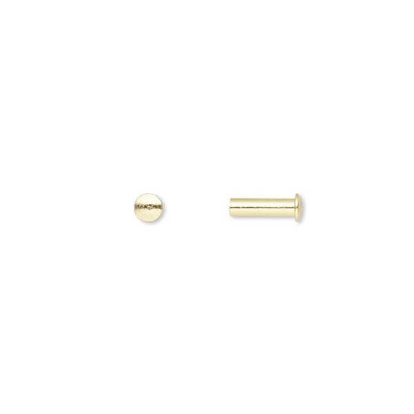 Rivet, brass, 7.5x3mm with 1.9mm shank. Sold per pkg of 100. image number 0