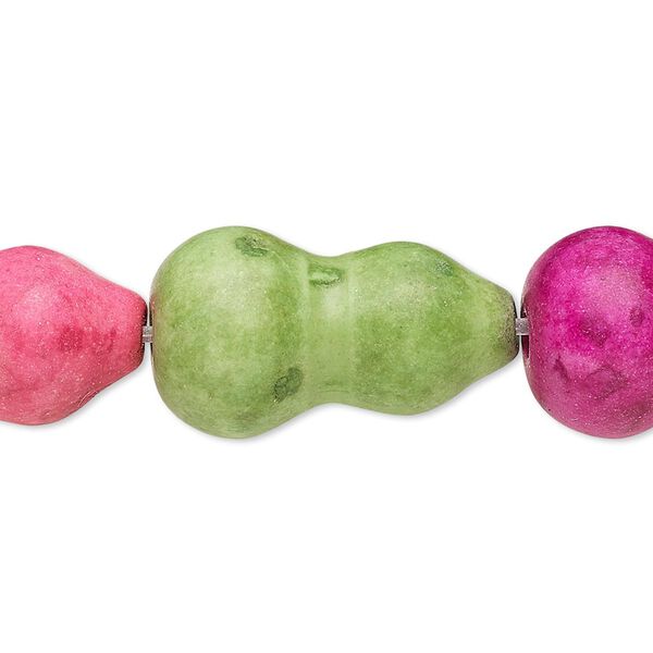 Bead, "howlite" (resin) (imitation), mixed colors, 24x14mm-26x15mm vase. Sold per 8-inch strand. image number 0