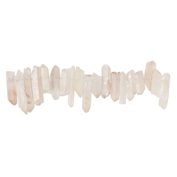 Peach quartz 1pkg1, hand-cut top-drilled point bead natural 4 inch 15x4mm-28x6mm image number 0