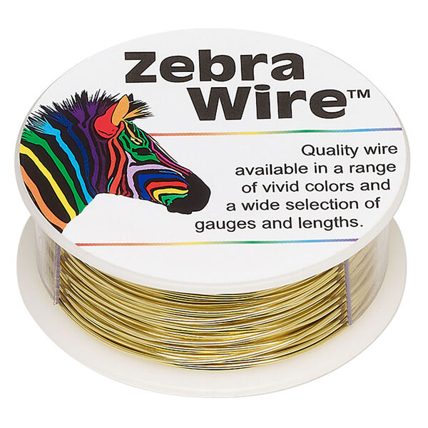 Wire, Zebra Wire™, brass, round, 22 gauge. Sold per 1/4-pound spool, approximately 45 yards (41 meters). image number 0