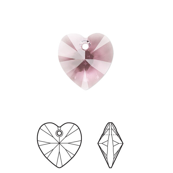 Drop 2pk iris, Crystal Passions® 14mm pendant heart 6228 image number 0