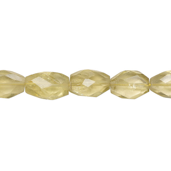 Lemon smoky quartz and smoky quartz 1pkg1, hand-cut faceted oval bead, 14 inch 9x5mm-11x7mm image number 0