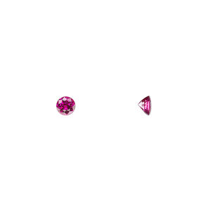 Ruby 1pkg1, hand-cut faceted round gem 4mm
