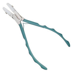 Pliers, Wubbers&reg; ProLine, flat-nose, steel / rubber / nylon, turquoise green, 5.75 inches.