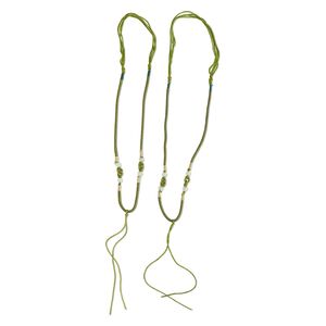 Imitation silk / jadeite 1pkg2, macramé necklace cord adjustable 20 inch / 5.5 inch dangle 2-3.5mm