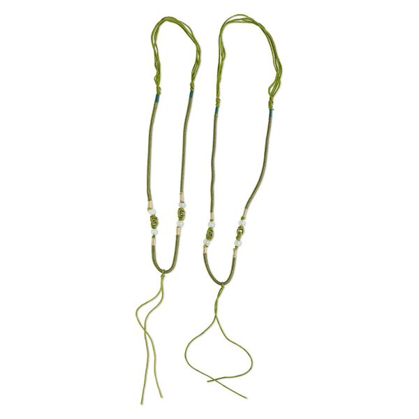 Imitation silk / jadeite 1pkg2, macramé necklace cord adjustable 20 inch / 5.5 inch dangle 2-3.5mm image number 0