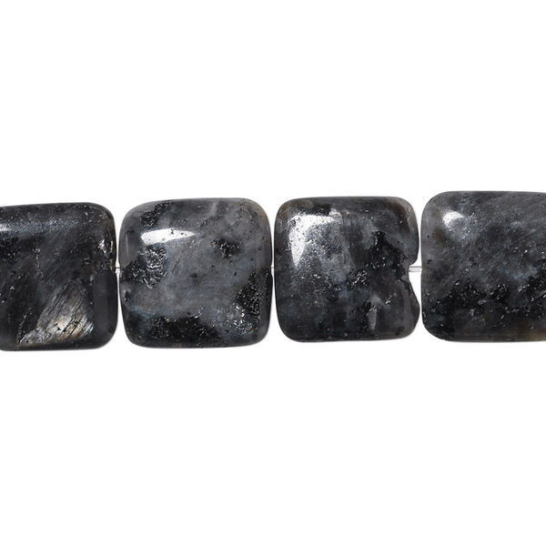 Bead, blue labradorite (natural), 12mm puffed square, B- grade, Mohs hardness 6 to 6-1/2. Sold per 15-1/2" to 16" strand. image number 0