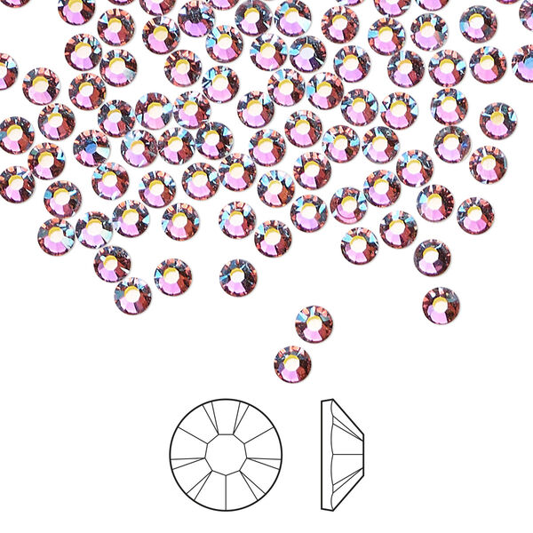 Flat back 144pk mesmera AB foil back, Preciosa MAXIMA Czech crystal rhinestone 3-3.2mm chaton rose round SS12 image number 0