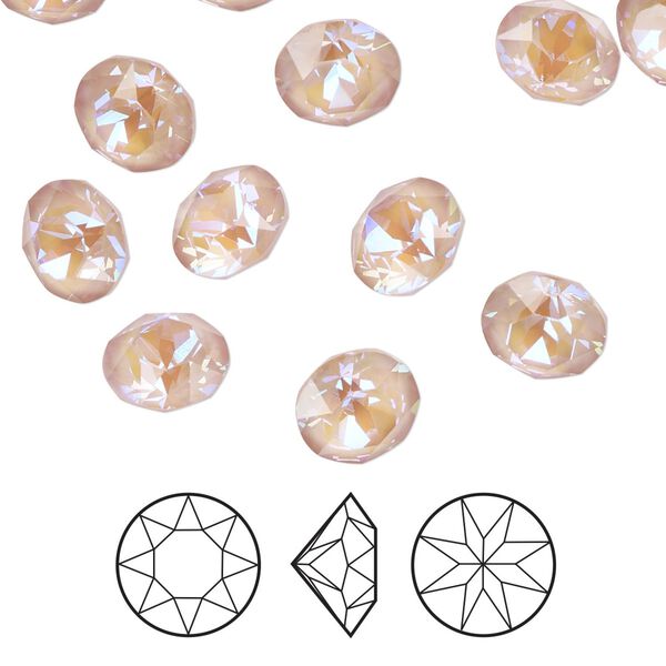 Chaton 144pk crystal dusty pink DeLite, Swarovski® 8.16-8.41mm round SS39 1088 image number 0