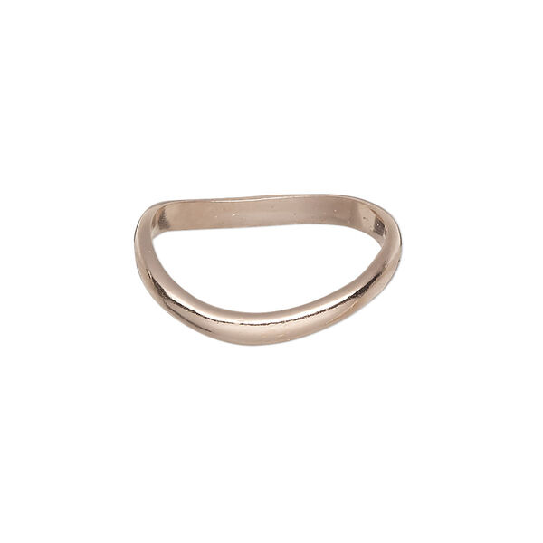 Ring, Create Compliments®, rose gold-plated sterling silver, 4mm wide concaved, size 9. Sold individually. image number 0