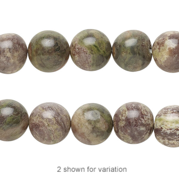 Bead, rainbow rhyolite (natural), 10mm round, B grade, Mohs hardness 6-1/2 to 7. Sold per 8-inch strand. image number 0