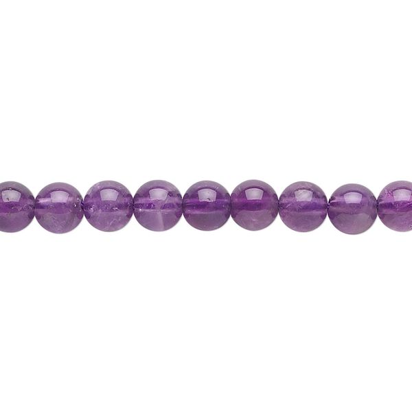 Amethyst 1pkg1, round bead natural 15.5-16 inch 5mm image number 0