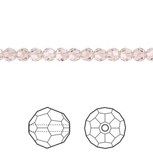 Bead 12pk vintage rose, Crystal Passions® 4mm round 5000