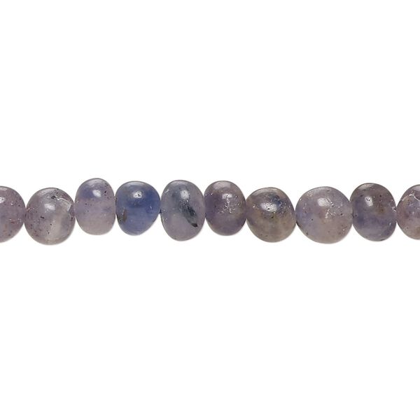 Iolite 1pkg1, hand-cut pebble bead 14 inch small image number 0