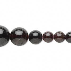 Garnet 1pkg1, round bead 15.5-16 inch graduated 4-13mm