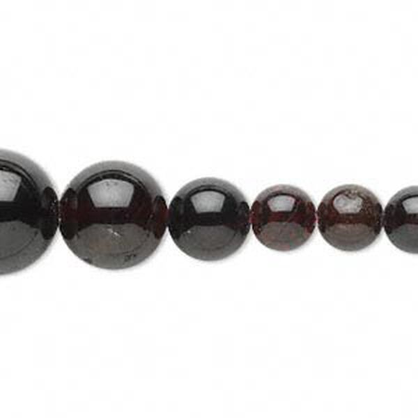 Bead, garnet (dyed), 4-13mm graduated round, C grade, Mohs hardness 7 to 7-1/2. Sold per 16-inch strand. image number 0