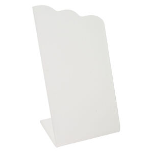 Display, earring, acrylic, frosted white, 4-7/8 x 2-1/4 x 2-1/2 inches. Sold individually.