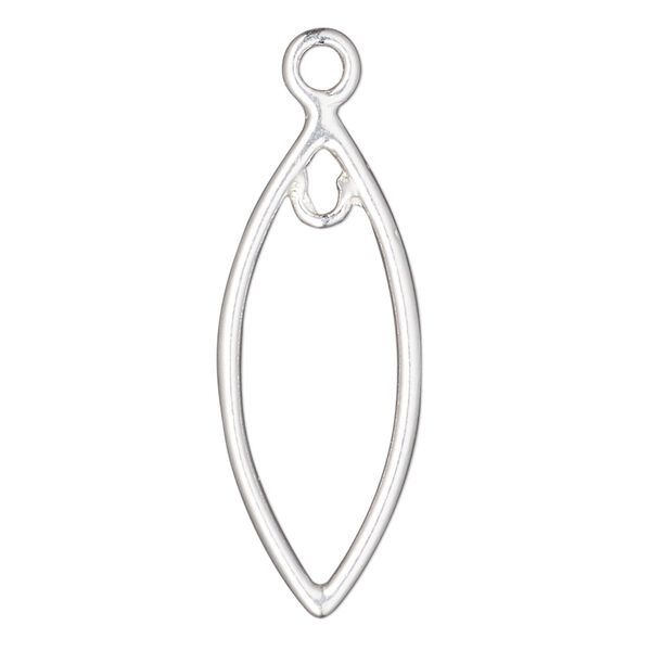 Drop, sterling silver, 20x8mm marquise with closed loop. Sold Individually. image number 0