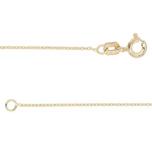 Chain 1pkg1 14Kt gold-filled cable, 0.9mm / springring clasp, Gossamer™ 18 inch