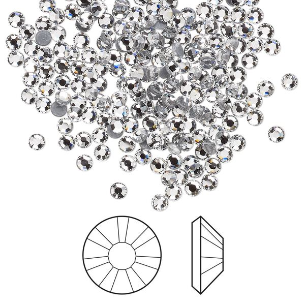 Flat back 1440pk crystal foil back, Swarovski® hotfix 2.3-2.5mm rose round SS8 2038HF image number 0