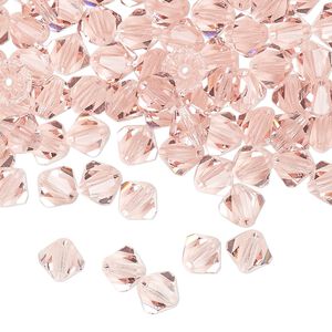 Bead 288pk light rose, Preciosa Czech crystal 6mm bicone