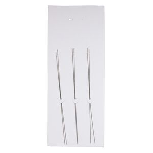 Needle, Beadalon® Jewel Loom®, steel, 0.46mm with 0.6mm eye width, 3 inches. Sold per pkg of 6.