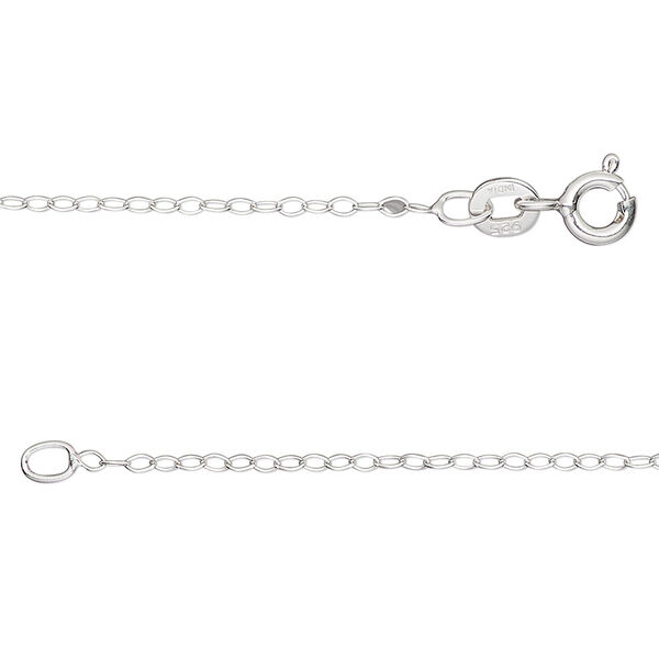 Chain, Gossamer™, sterling silver, 1.2mm cable, 20 inches with springring clasp. Sold individually. image number 0