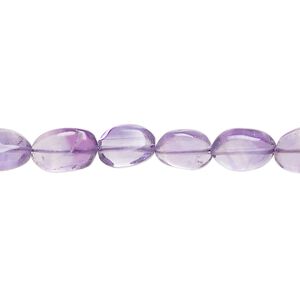 Amethyst 1pkg1, hand-cut puffed oval bead natural 14 inch 7x6mm-12x8mm