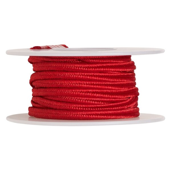 Cord, soutache, polyester, scarlet red, 3.5mm wide. Sold per 6-yard spool. image number 0