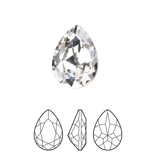 Fancy stone 1pk crystal foil back, Preciosa MAXIMA Czech crystal rhinestone 18x13mm pear image number 0