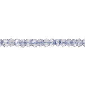 Quartz crystal 1pkg1, hand-cut faceted rondelle bead 13 inch 4x2mm-5x4mm