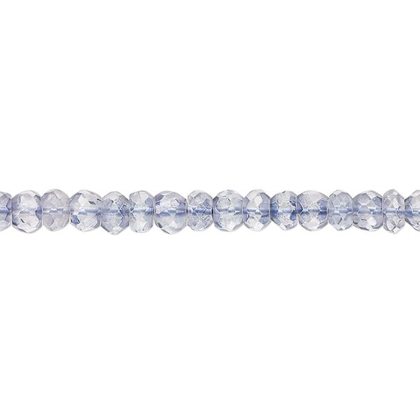 Quartz crystal 1pkg1, hand-cut faceted rondelle bead 13 inch 4x2mm-5x4mm image number 0