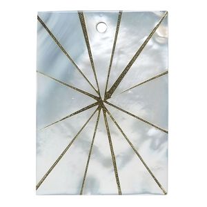 Focal, black lip shell (assembled), 38x28mm single-sided rectangles with lines, Mohs hardness 3-1/2. Sold individually.