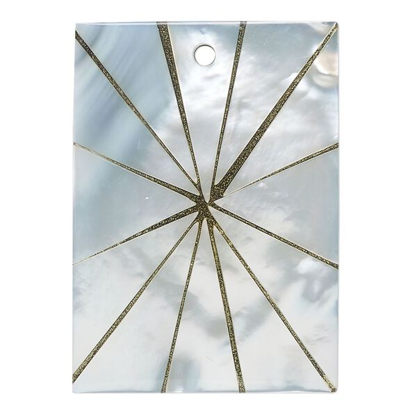 Focal, black lip shell (assembled), 38x28mm single-sided rectangles with lines, Mohs hardness 3-1/2. Sold individually. image number 0