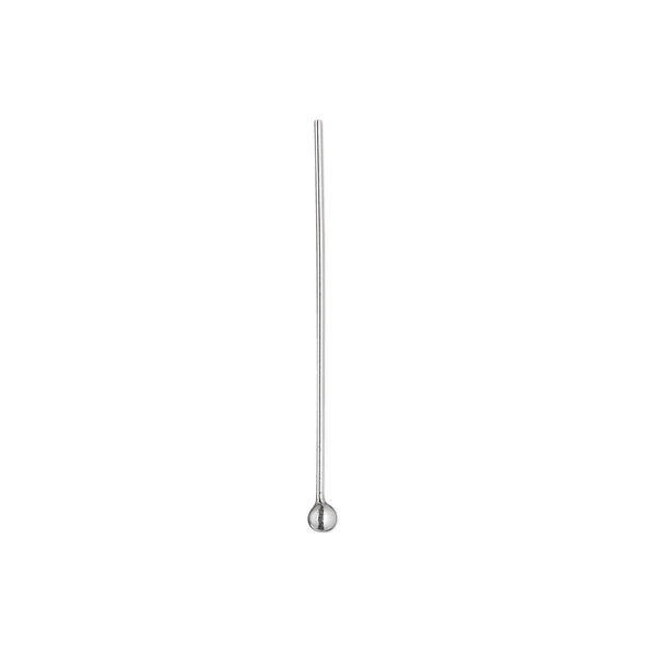 Head pin, Argentium® silver, 1 inch with 2mm ball, 24 gauge. Sold per pkg of 2. image number 0