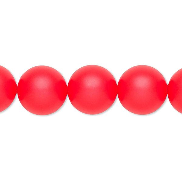 Pearl 10pk neon red, Crystal Passions® 12mm round 5811 image number 0