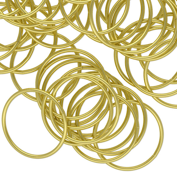 Jump ring, brass, 18mm round, 16.4mm inside diameter, 20 gauge. Sold per pkg of 100. image number 0