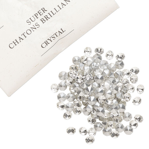 Chaton 288pk crystal foil back, vintage Preciosa Czech crystal rhinestone 7.069-7.272mm round SS34 image number 0