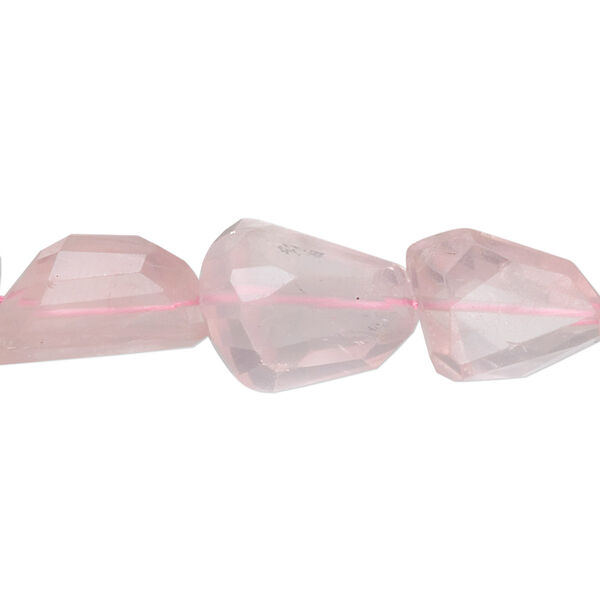 Rose quartz 1pkg10, hand-faceted tumbled freeform nugget bead natural small image number 0