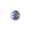 Bead, Egyptian glass rhinestone / epoxy / resin, cobalt blue / pink / white, 14mm round with pav&eacute; wave design. Sold individually. image number 0