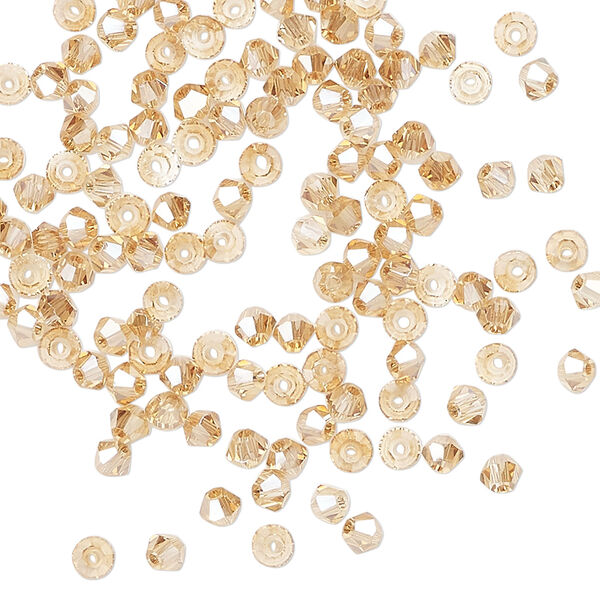 Bead 144pk translucent crystal golden shadow, Celestial Crystal® 3mm bicone image number 0