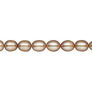 Pearl, cultured freshwater (dyed), satin sand, 5-6mm rice, B- grade, Mohs hardness 2-1/2 to 4. Sold per 15-inch strand.