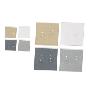 Earring card mix, acrylic and laminated paper, mixed colors, 1x1-inch and 2x2-inch square. Sold per pkg of 50.